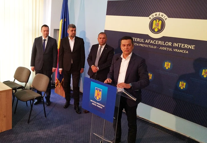 Sorin Grindeanu și Marcel Ciolacu, la Focșani, la semnarea contractului pentru tronsoane din A7 FOTO