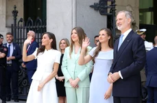 Regina Letizia, Regele Felipe și fiicele lor, Prințesa Leonor și Infanta Sofia la întâlnirea cu Papa Leon FOTO FOTO Casa Regală spaniolă (1) jpg
