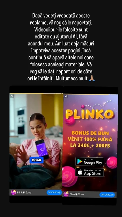 Mesajul artistei - Foto: Instagram