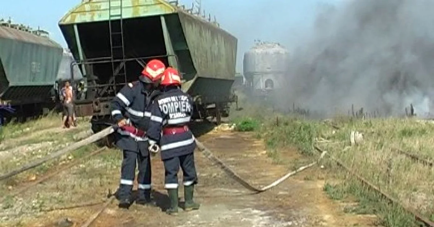 Constanta: VIDEO Triajul CFR Medgidia la un pas de a sări în aer