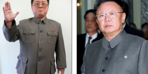 William Cheong (stânga) şi Kim Jong Il (dreapta)