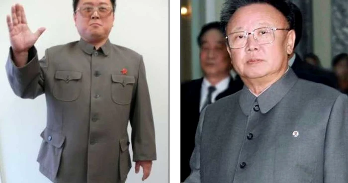 William Cheong (stânga) şi Kim Jong Il (dreapta)