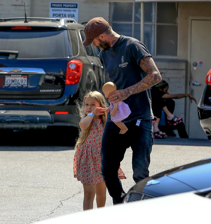 Exclusive    David Beckham Walks With Haper Beckham In LA jpeg