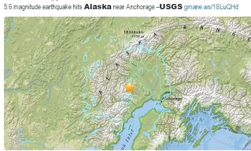 Locul unde a avut loc cutremurul din Alaska jpeg