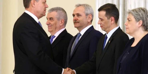 Liviu Dragnea Călin Popescu Tăriceanu Sorin Grindeau Sevil Shhaideh Klaus Iohannis - depunere jurământ - 23 feb 2017 / FOTO David Muntean