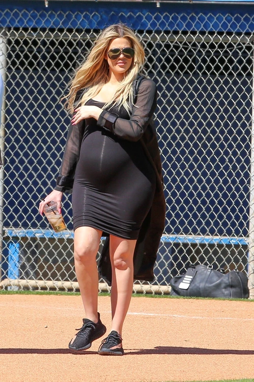 Pregnant Khloe Kardashian Flaunts Baby Bump During Family Softball Game jpeg