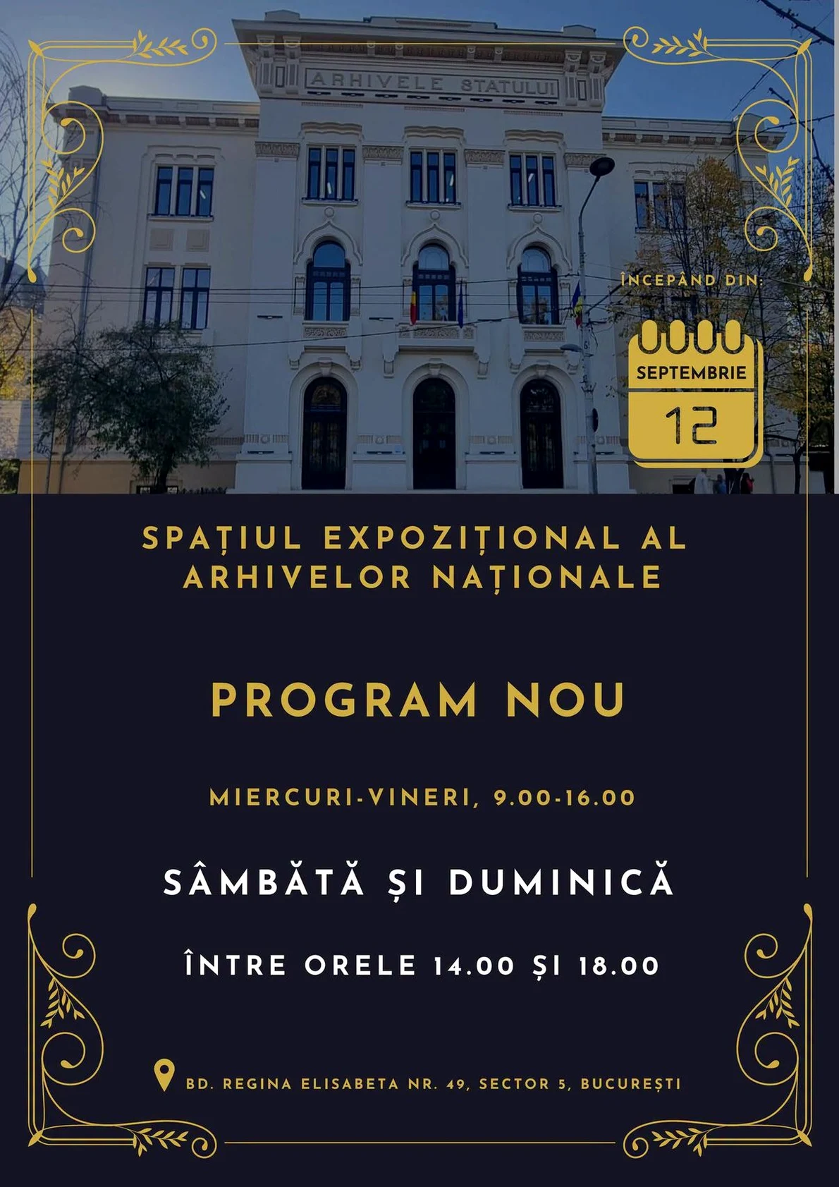 Expozițiile de la Arhivele Naționale ale României, deschise și în weekend