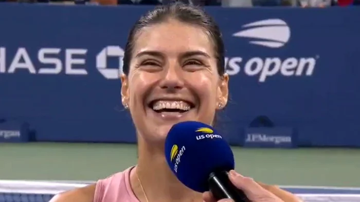 Sorana, moment de fericire pură la US Open. Captură TV Eurosport
