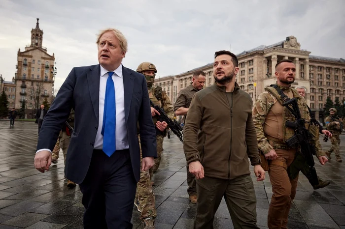 Boris Johnson a fost în vizită la Kiev foto: AFP