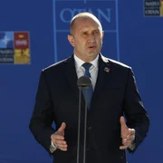 Rumen Radev intr-o conferinta de presa la summitul NATO de la Madrid FOTO EPA-EFE