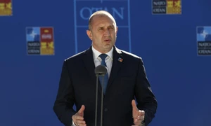 Rumen Radev intr-o conferinta de presa la summitul NATO de la Madrid FOTO EPA-EFE