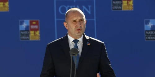 Rumen Radev intr-o conferinta de presa la summitul NATO de la Madrid FOTO EPA-EFE