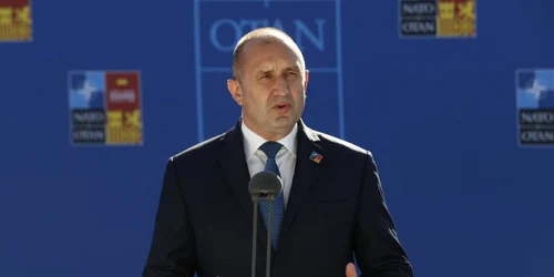 Rumen Radev intr-o conferinta de presa la summitul NATO de la Madrid FOTO EPA-EFE