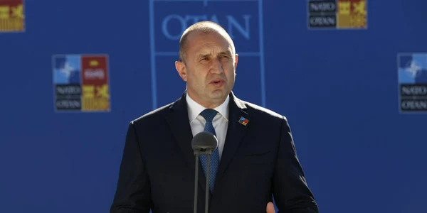 Rumen Radev intr-o conferinta de presa la summitul NATO de la Madrid FOTO EPA-EFE
