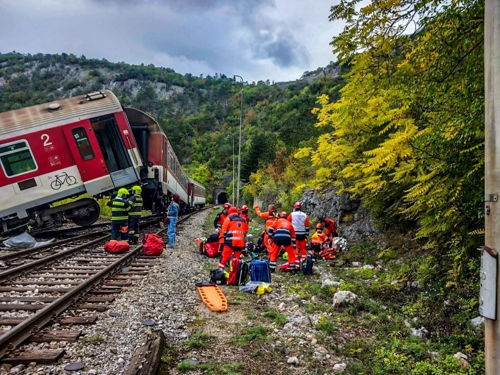 Accident feroviar în Slovacia FOTO: X