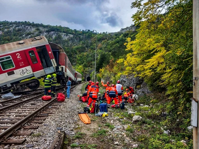 Accident feroviar în Slovacia FOTO: X