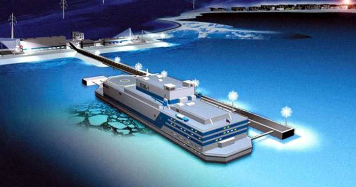 Un concept de cum va arăta centrala nucleară a Rusiei funcţională pe mare. FOTO Russia Today