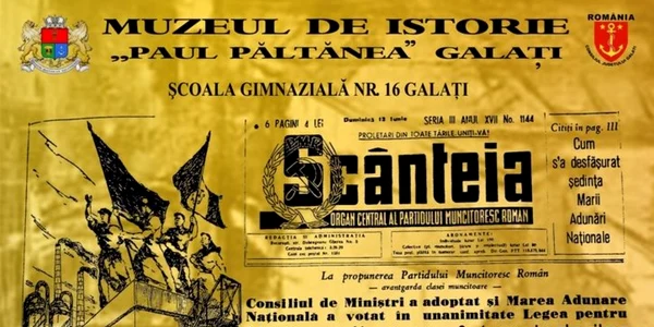 Ziarul Scânteia din 1948 ăn care se anunţa naţionalizarea. Foto