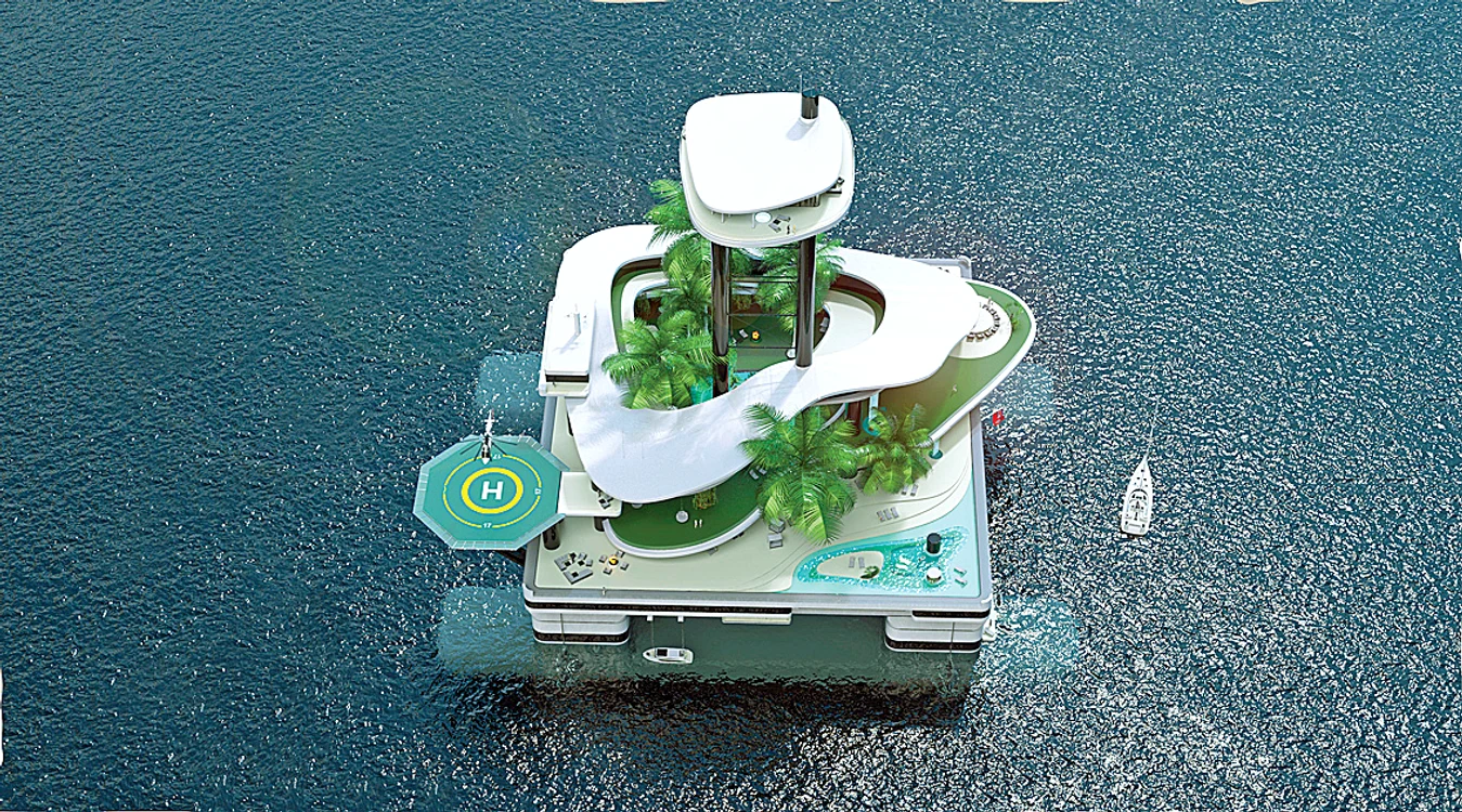 Are propriul heliport şi mini-pădure exotică