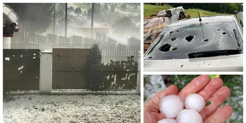 Grindină în Covasna FOTO Facebook 