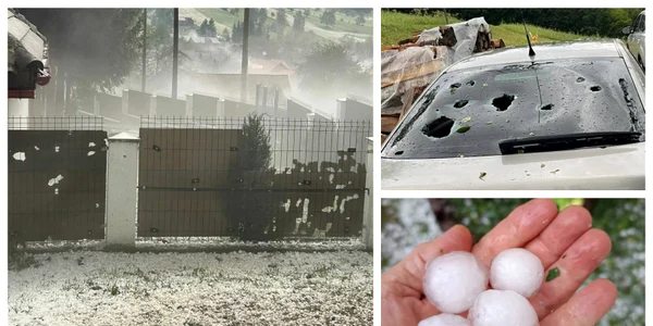 Grindină în Covasna FOTO Facebook 