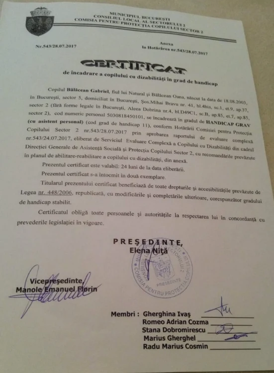 certificat dizabiltati