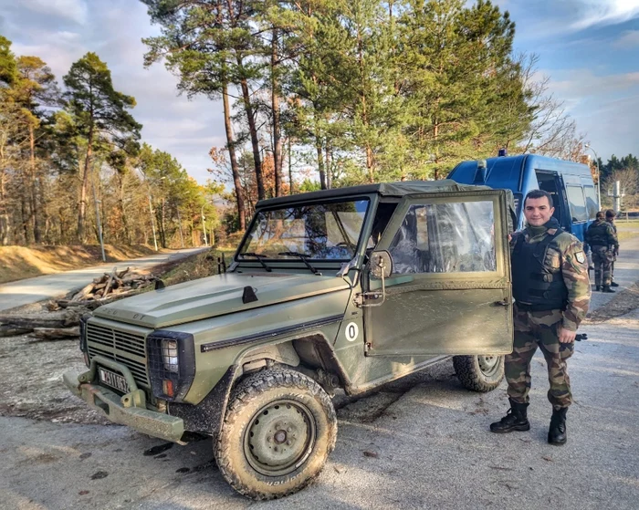 Jandarmul brașovean Marian Balaban se pregătește în Franța FOTO Gruparea de jandarmi Mobilă Brașov