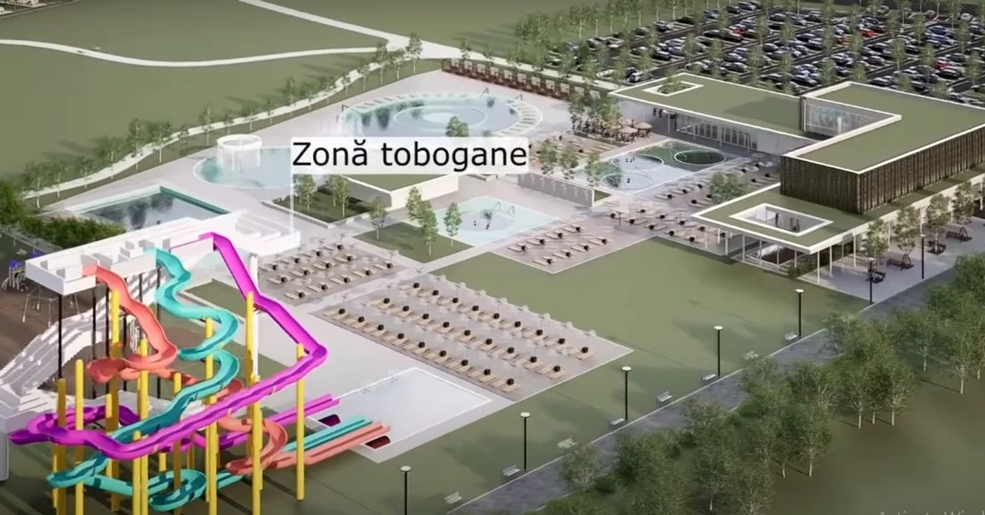 Proiectul noului Aqua Park de la Ocna Mureș FOTO captură video