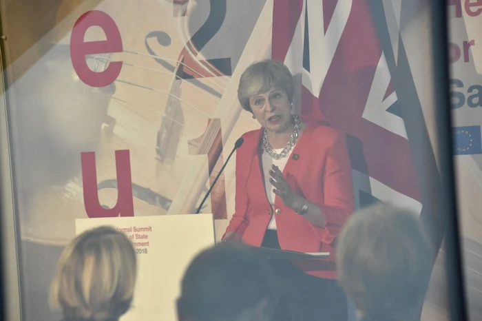 Theresa May la summitul informal de la Salzburg FOTO EPA-EFE