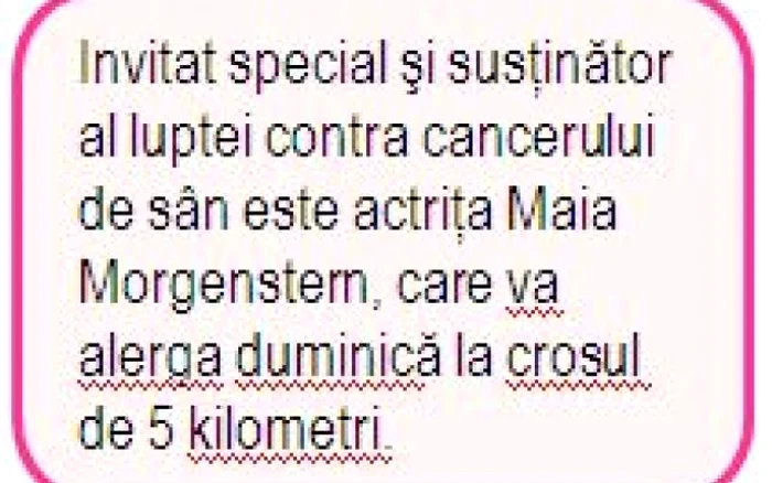 Aleargă alături de Maia Morgenstern la „Crosul roz împotriva cancerului de sân”