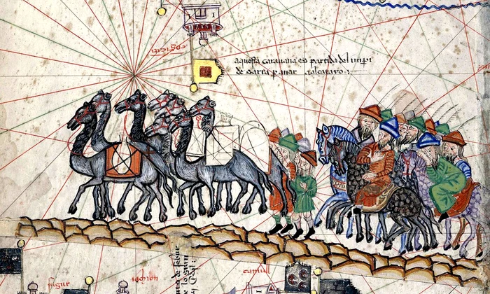 Marco Polo, în Atlasul Catalan din secolul al XIV-lea (© Wikimedia Commons)