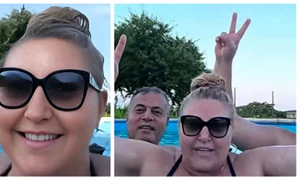 Șoșoacă la piscină