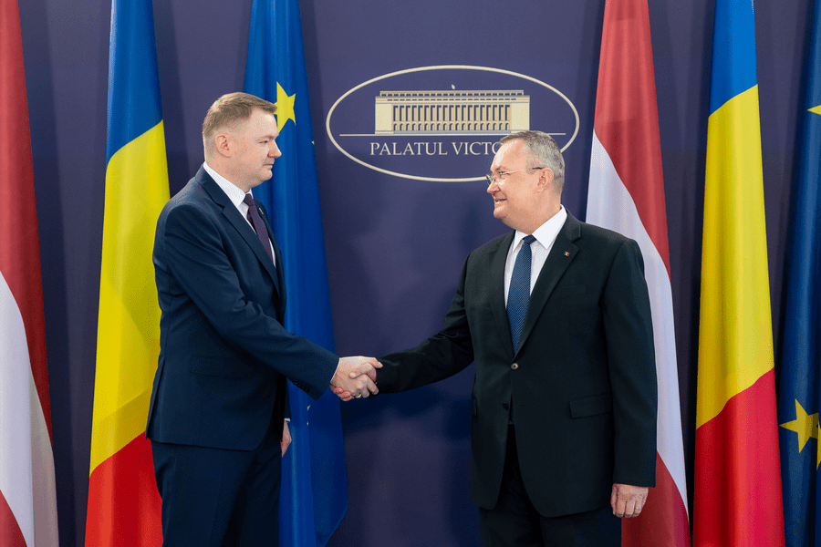 Ciucă, întâlnire cu preşedintele Parlamentului Republicii Letone, Edvards Smiltens