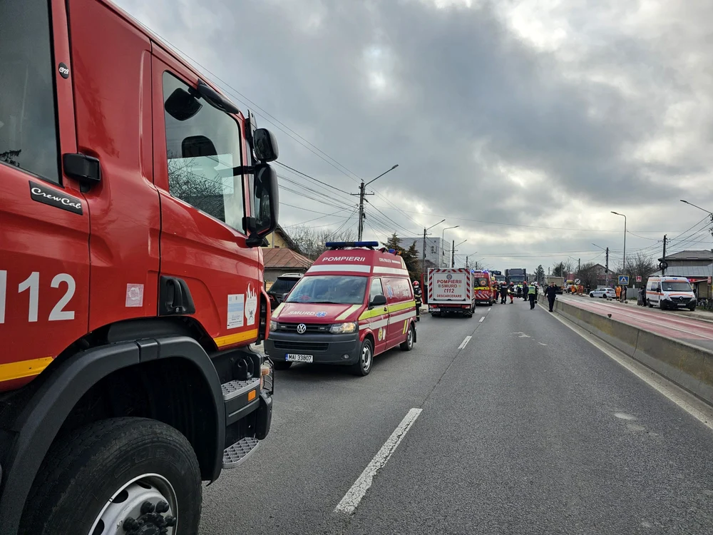 Intervin mai multe echipaje SMURD. FOTO ISU Dâmbovița