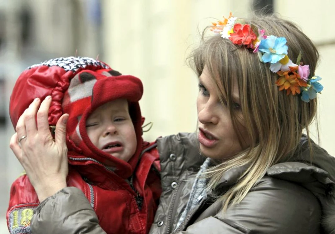 Anastasia Grishay speră să impresioneze autorităţile cehe cu protestul ei extrem. (Foto: Reuters)