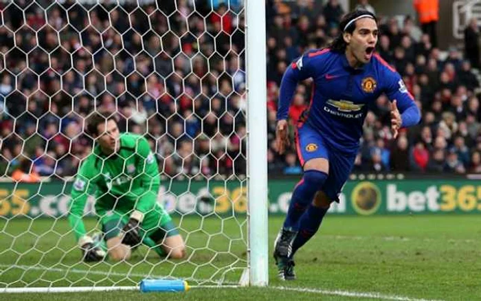 Falcao este abia la al treilea gol, în campionat, pentru Manchester United. FOTO: telegrapf.co.uk