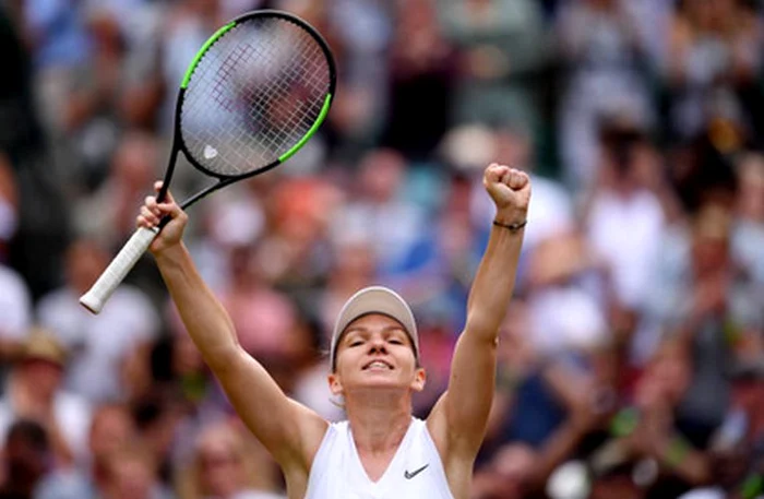Simona Halep și bucuria calificării în premieră în finala de la WimbledonFOTO: Guliver/ Gettyimages