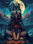 portrait animal meditating practicing mindfulness digital art style jpg