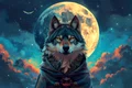 portrait animal meditating practicing mindfulness digital art style jpg