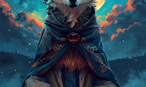 portrait animal meditating practicing mindfulness digital art style jpg