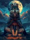 portrait animal meditating practicing mindfulness digital art style jpg