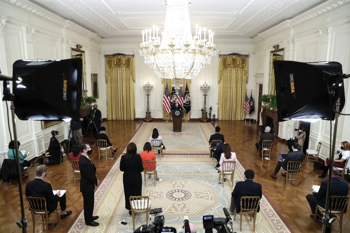 Joe Biden la prima conferinţă de presă de la preluarea mandatului FOTO EPA-EFE