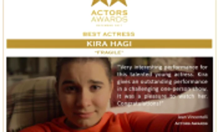 Kira Hagi premiată la Actors Awards Sursa Facebook Actors Awards