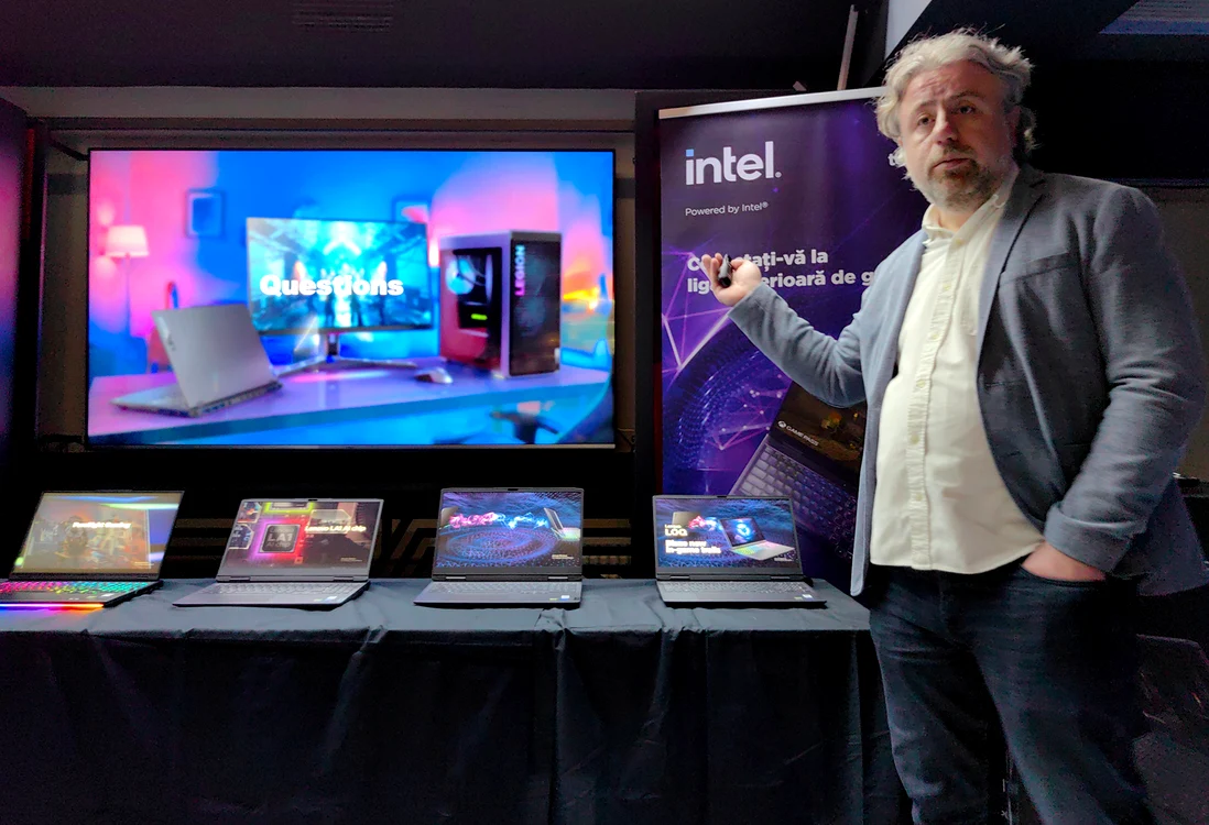 Lucian Condruz prezentând gama Lenovo Legion 2023. FOTO Adrian Pogingeanu