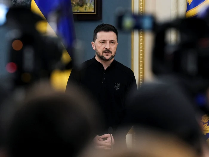 Volodimir Zelenski, la conferința de presă de la Kiev FOTO EPA-EFE