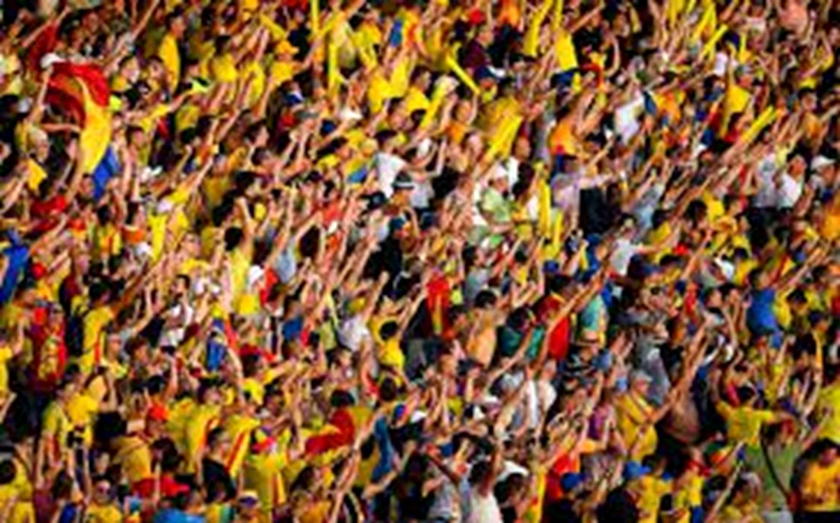 Suporteri români pe stadionul Allianz Arena.