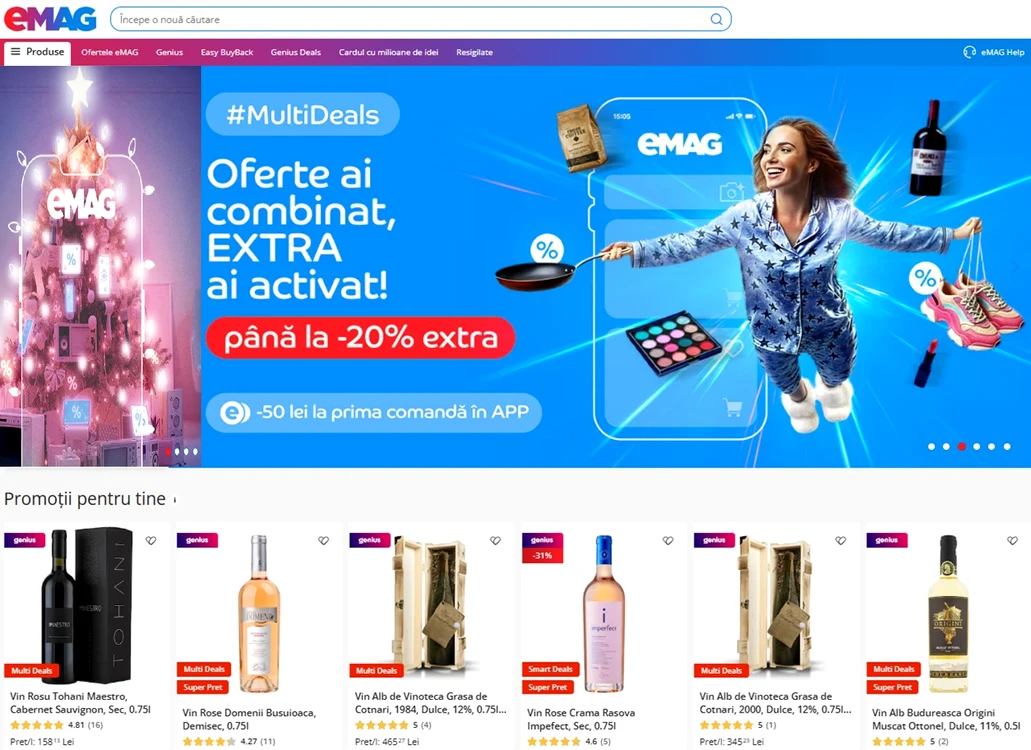 Banner eMAG cu campaniile MultiDeals Sursă eMAG