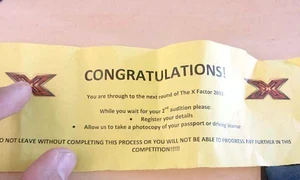 Aşa arăta biletul de confirmare, care atesta că Dan Helciug a trecut în etapa următoare jpeg