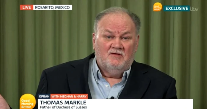 Thomas Markle a adus multă durere fiicei sale, Meghan Sursă foto: Captură video