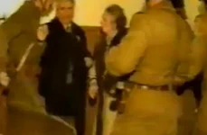 Nicolae și Elena Ceaușescu la Procesul de la Târgoviște 